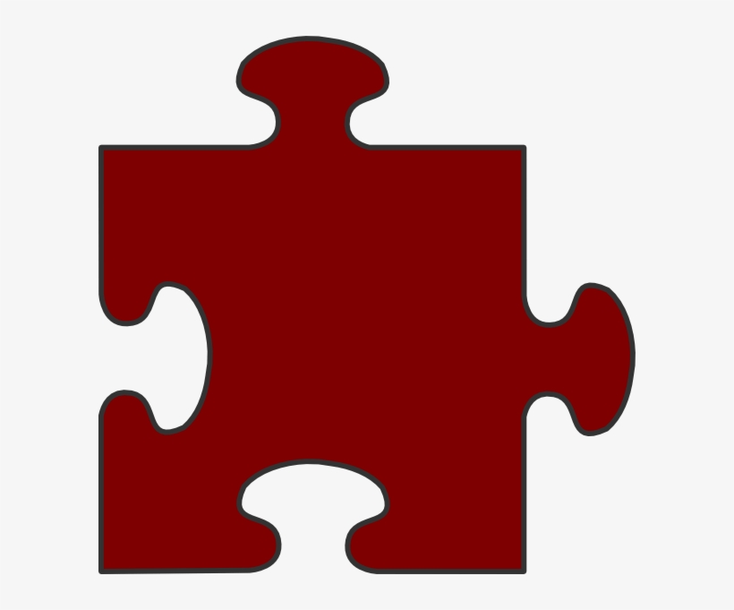 Maroon Cliparts Border - One Piece Of Puzzle Clipart, transparent png download