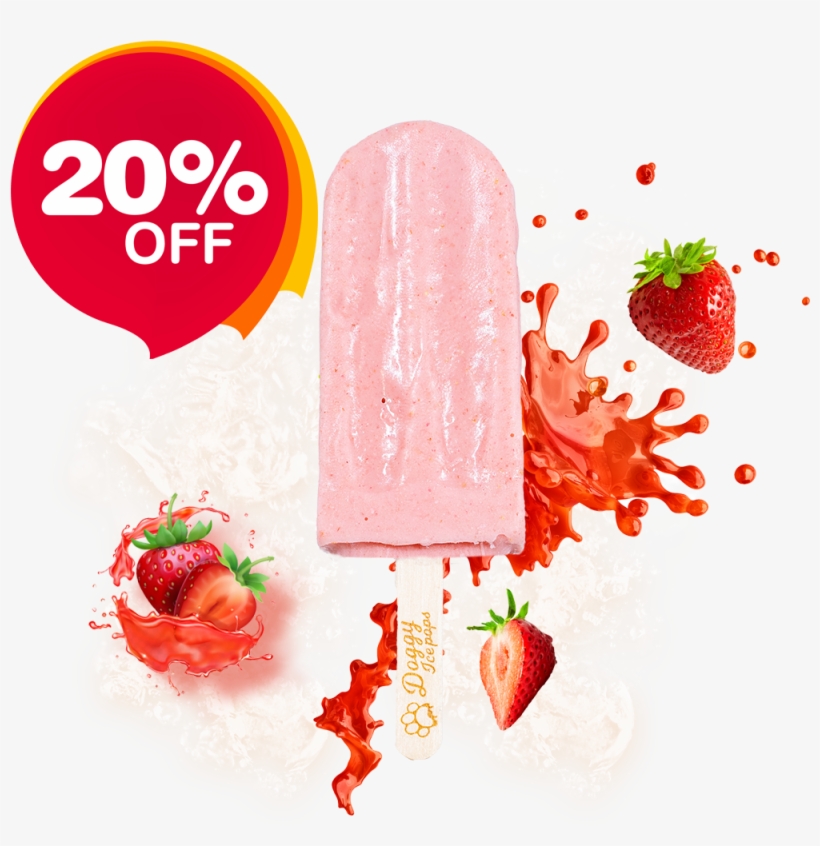 Strawberry Popsicle - T Shirt, transparent png download