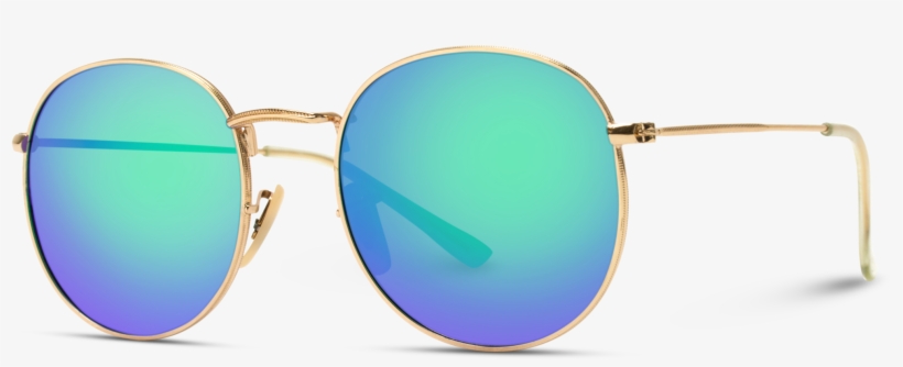Retro Round Polarized Metal Frame Hipster Sunglasses - Reflection, transparent png download