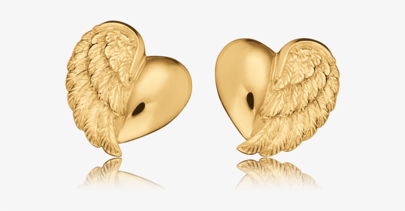 Herzengel Ear Studs Heart Wing Real Gold - Engelsrufer Ohrstecker Herz Flügel, transparent png download