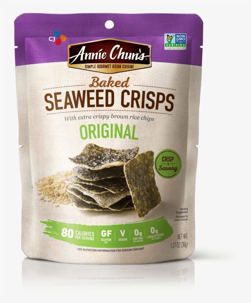 Baked Original Seaweed Crisps - Annie Chun's Baked Seaweed Crisps, transparent png download