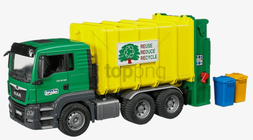 Free Png Download Man Garbage Truck And Containers - Bruder Garbage Truck Man, transparent png download