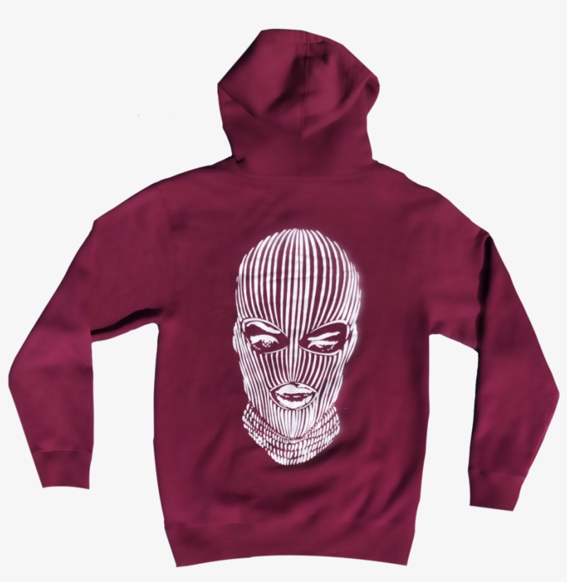 Ski Mask Hoodie In Maroon - Hoodie, transparent png download