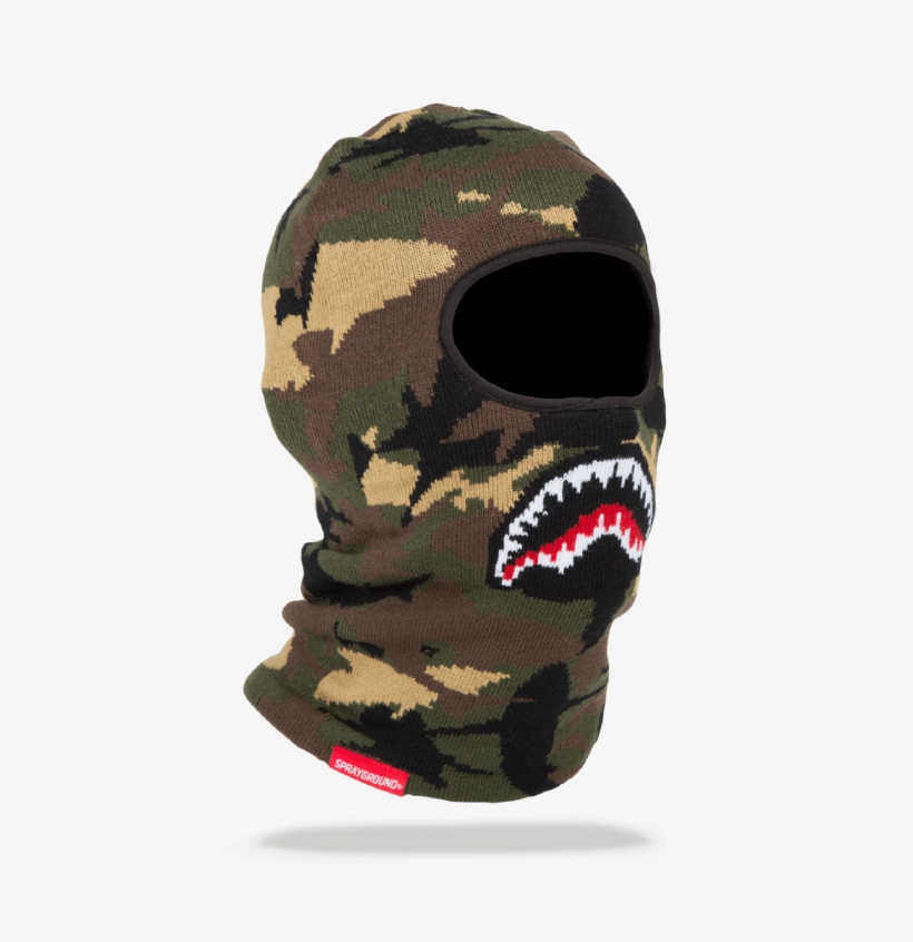Camoshark Skimsk Angle 1 - Sprayground Camo Shark Ski Mask, transparent png download