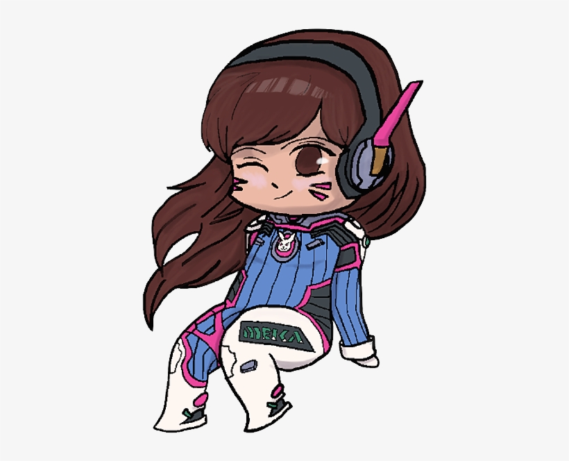 Bleed Area May Not Be Visible - Dva Render Overwatch Chibi, transparent png download