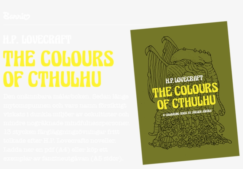 Lovecraft The Colours Of Cthulhu - Paper, transparent png download