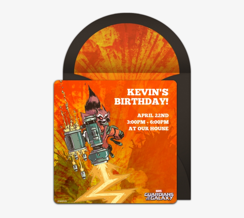 Gotg Rocket Raccoon Laser Online Invitation - Graphic Design, transparent png download