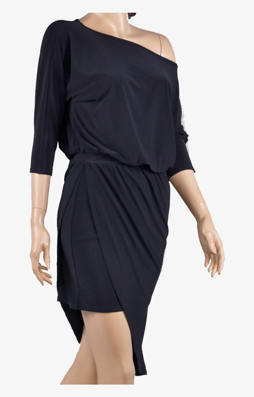 Asymmetrical Sarong Latin & Rhythm Dress-size Xs In - Little Black Dress, transparent png download