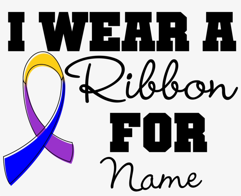 I Wear A Ribbon Personalized Name Bladder Cancer Shirts, - Calligraphy, transparent png download