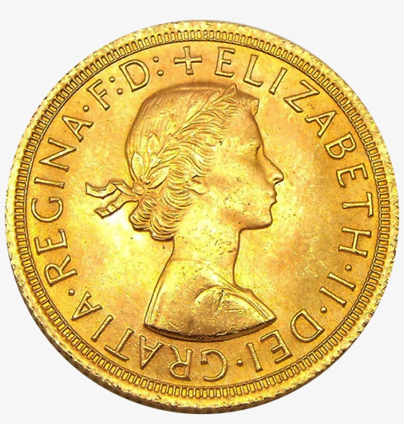 Pre-owned Elizabeth Ii First Portrait Full Sovereign - Coin, transparent png download