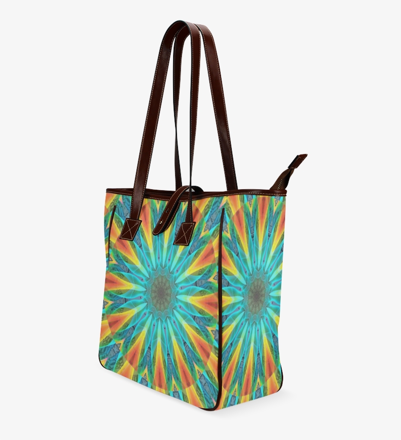 Aqua Gold Joy To The World Flowers, Zen Rainbow - Tote Bag, transparent png download