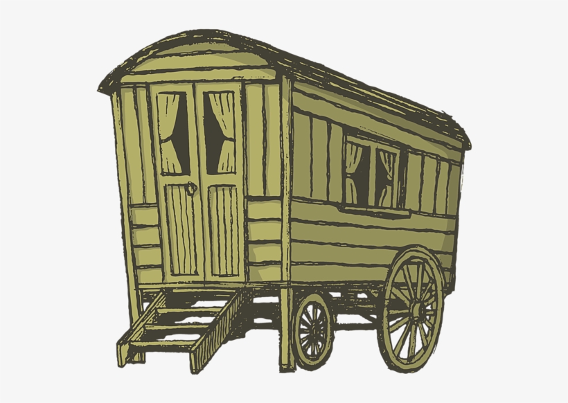 Picture Royalty Free Download Gypsy Caravan Wagon T - Gypsy Wagon Drawing, transparent png download
