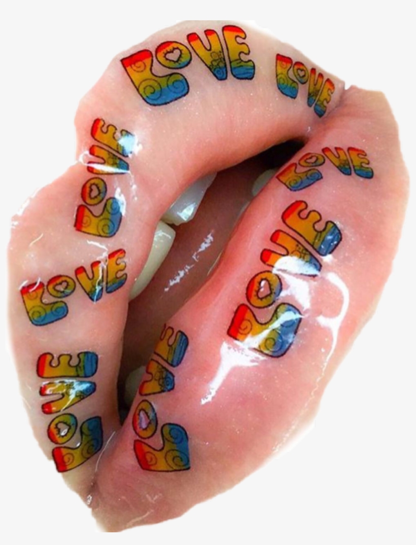 #rainbow #love #lips #png #lgbtlove #lgbtq - Love Png Aesthetic Moodboard, transparent png download
