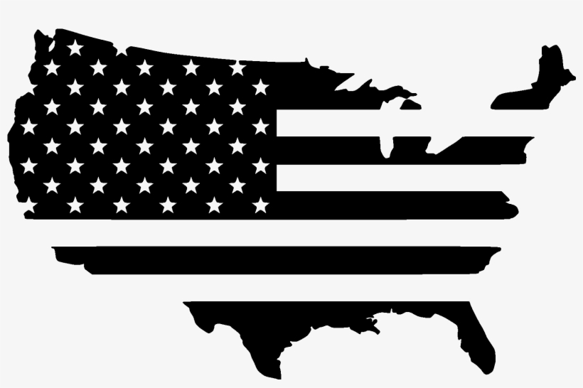 Flag-usa File Size - Us Flag Country Outline, transparent png download