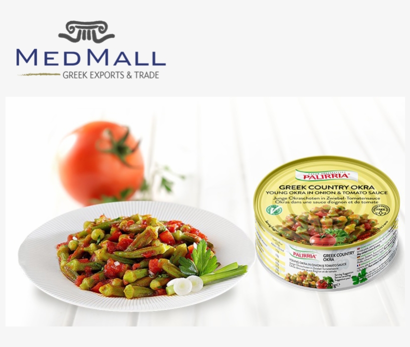 Greek Country Young Okra In Onion & Tomato Sauce - Okras In Tomato Sauce, transparent png download