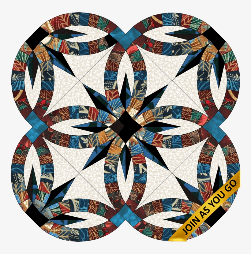 5" Hoops Render 10" Wedding Rings - Quilted Pillow Double Wedding Ring, transparent png download