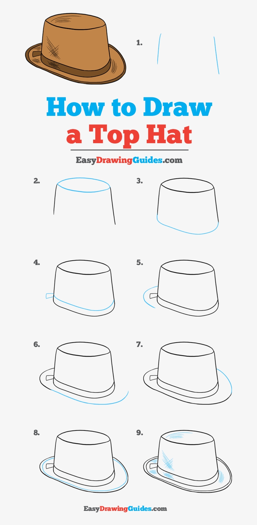 How To Draw Top Hat - Line Art, transparent png download