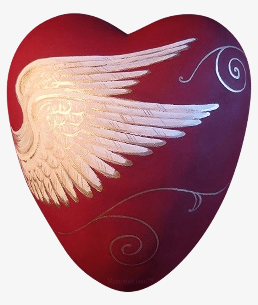 Angel Wings Ceramic Heart Urn 1551462112 - Heart, transparent png download