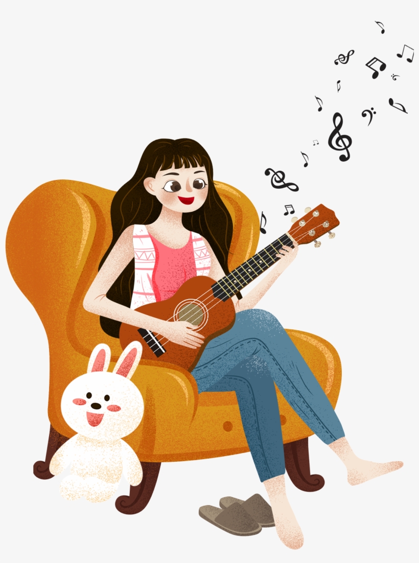 Warm Hand Painted Illustration Sofa Png And Psd - Music, transparent png download