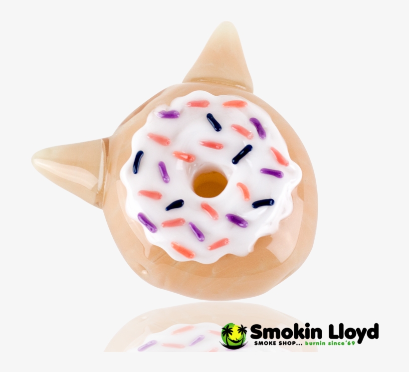 Glazed Donut Kitty Hand Pipe - Buttercream, transparent png download