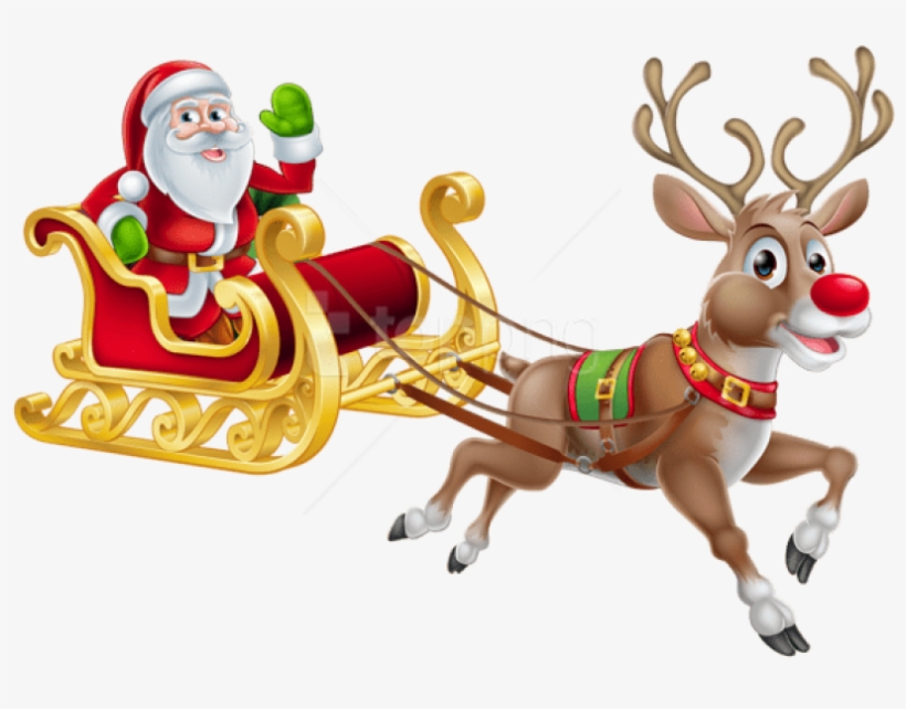 Free Png Transparent Christmas Santa And Sledge Png - Trineo De Navidad Png, transparent png download