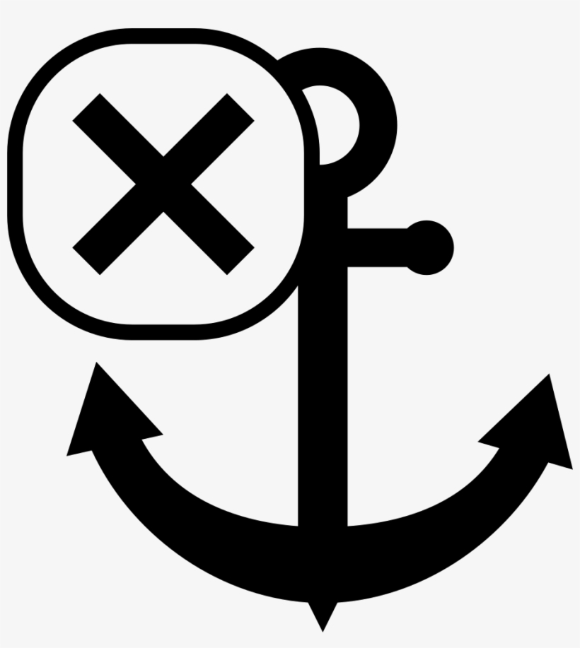 Anchor Symbol With Cross Mark Comments - Sailor Vector, transparent png download