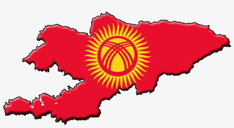 Kyrgyzstan Flag Map, transparent png download