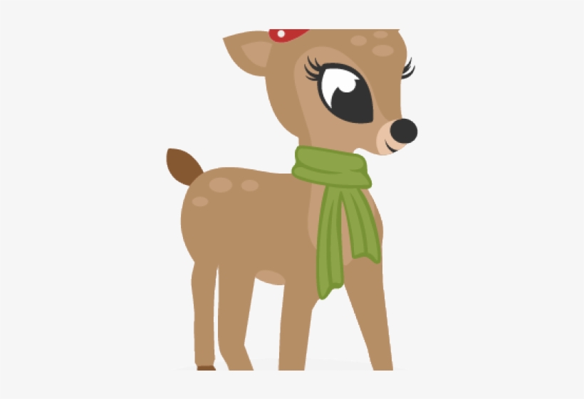 Reindeer Clipart Lady - Female Reindeer Cartoon, transparent png download