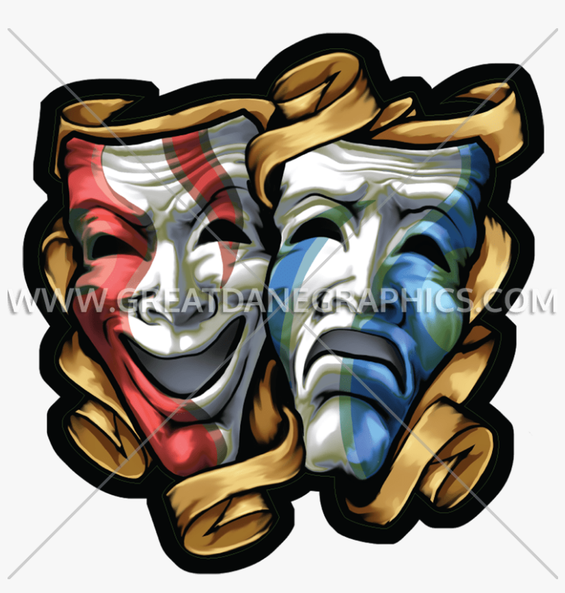 Drama Masks Colored Production - Drama Mask Color, transparent png download