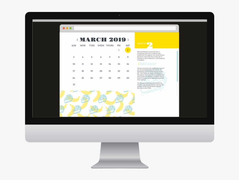 National Day Calendar- Responsive Concept App Web Ux - Computer Monitor, transparent png download