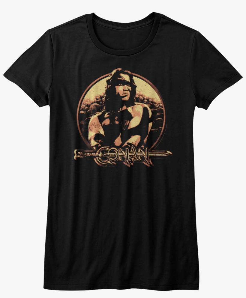 Junior Distressed Conan The Barbarian Shirt - T-shirt, transparent png download