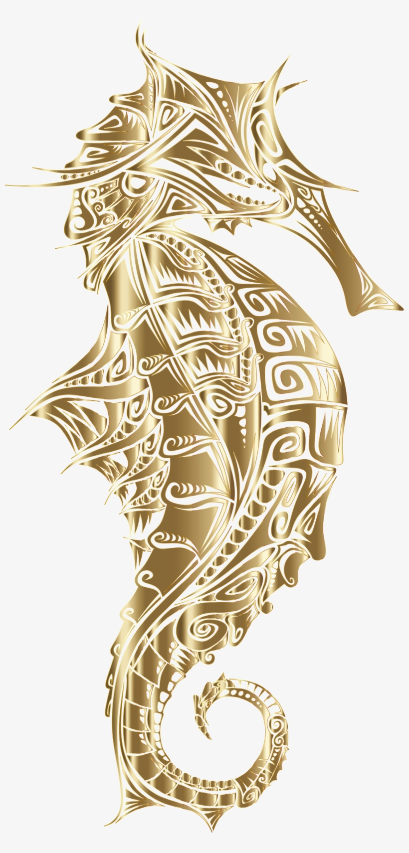 Big Image - Gold Seahorse Png, transparent png download