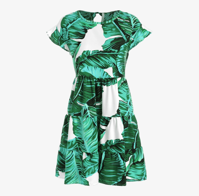 Grayish Turquoise Fall And Summer No Plant Ruffles - Day Dress, transparent png download