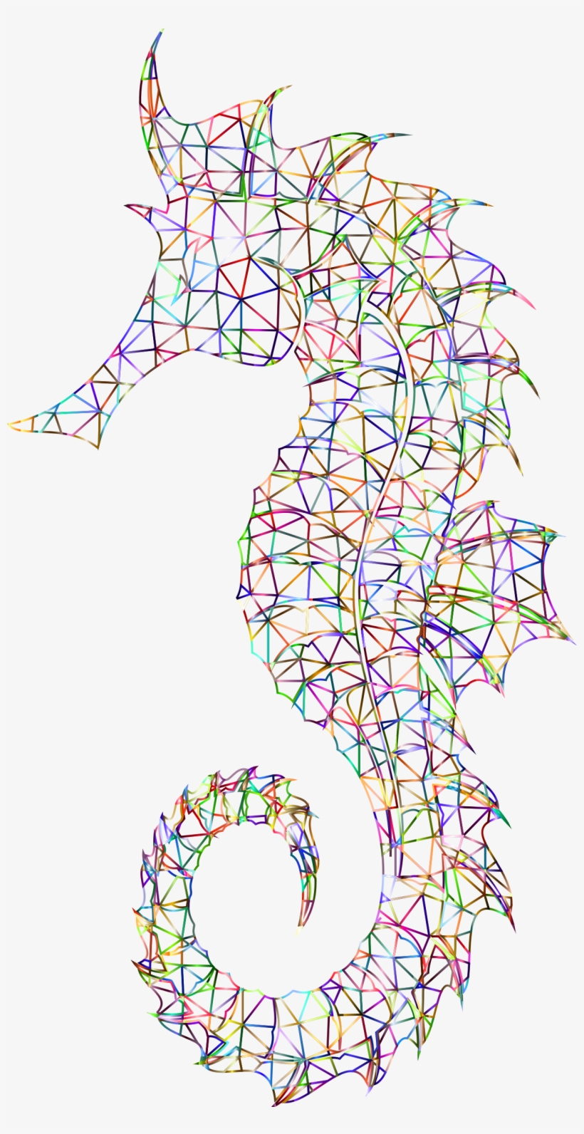 This Free Icons Png Design Of Prismatic Detailed Seahorse - Icon, transparent png download
