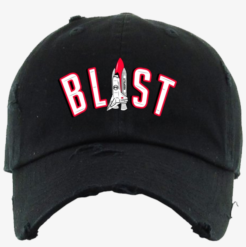 Blast Off Black Distressed Dad Hat - Baseball Cap, transparent png download