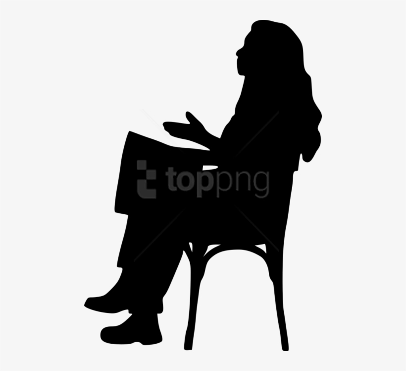 Free Png Sitting In Chair Silhouette Png Images Transparent - Sitting In Chair Png Silhouette, transparent png download