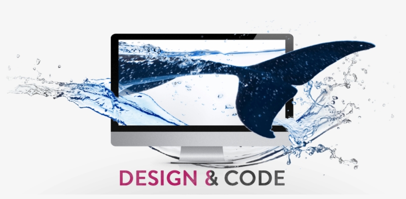 Whale Tail Splashing Water As It Dives Into A Computer - Led-backlit Lcd Display, transparent png download
