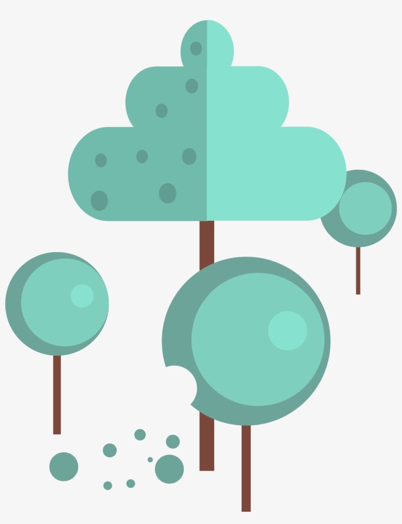 Winter Elements Trees Cold Grey Green Png And Vector - Illustration, transparent png download