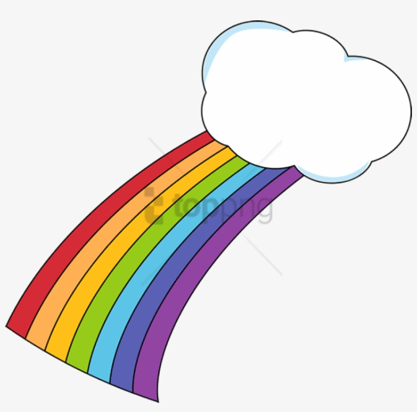 Free Png Rainbows And Clouds Png Png Image With Transparent - Half Rainbow With Cloud, transparent png download