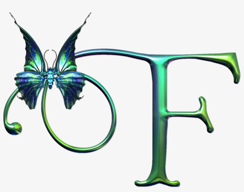 Letra F Con Mariposa, transparent png download