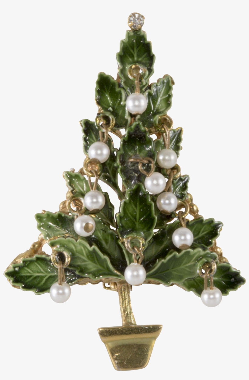 Original By Robert Enameled Christmas Tree Pin Brooch - Christmas Tree, transparent png download