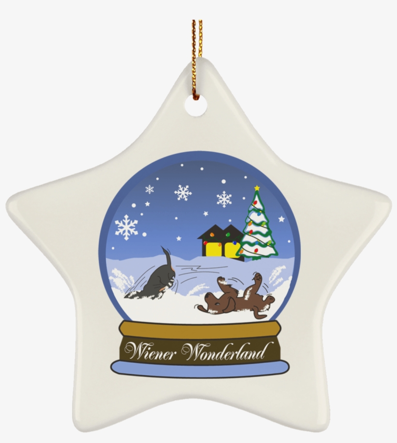 Snow Globe Christmas Ceramic Star Ornament - Christmas Ornament, transparent png download