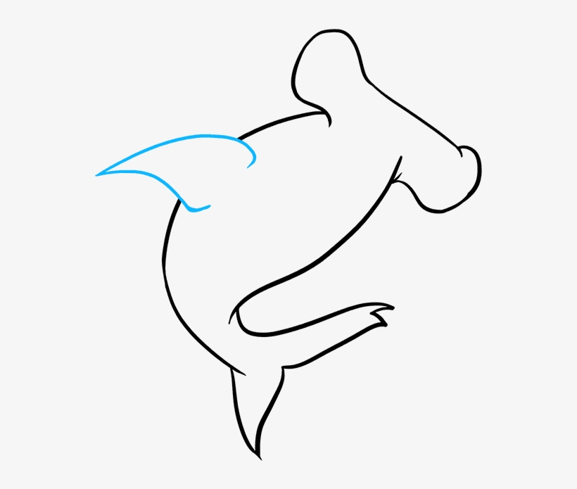 How To Draw Hammerhead Shark Clipart , Png Download - Line Art, transparent png download