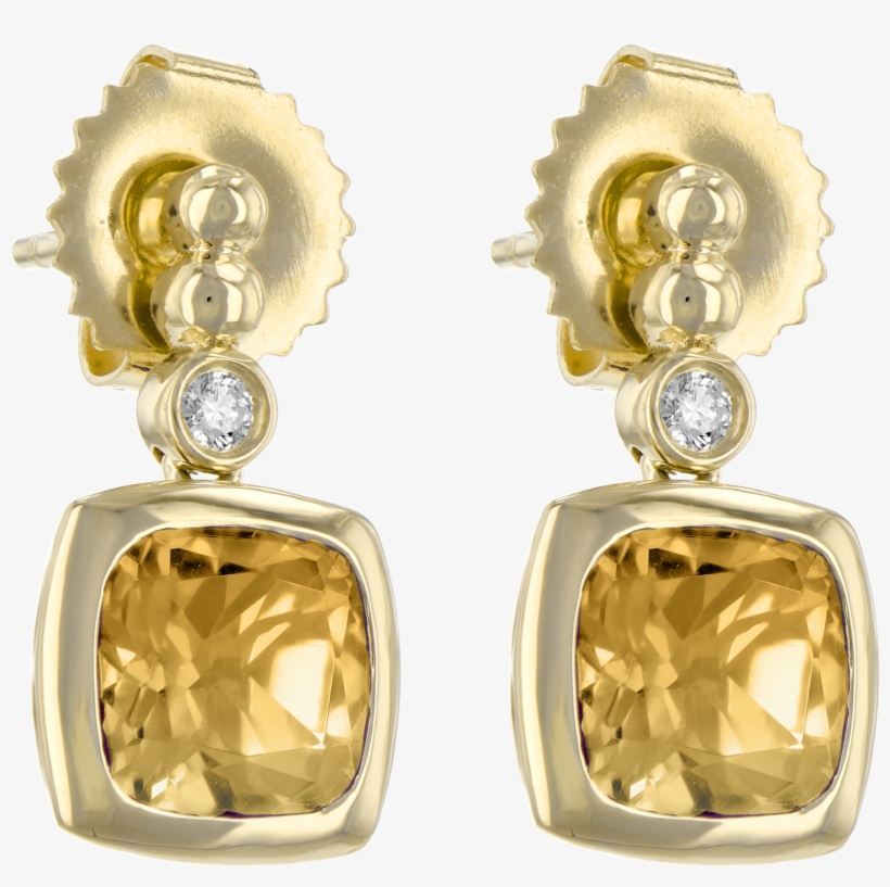 Citrines And Diamond Earrings - Earrings, transparent png download