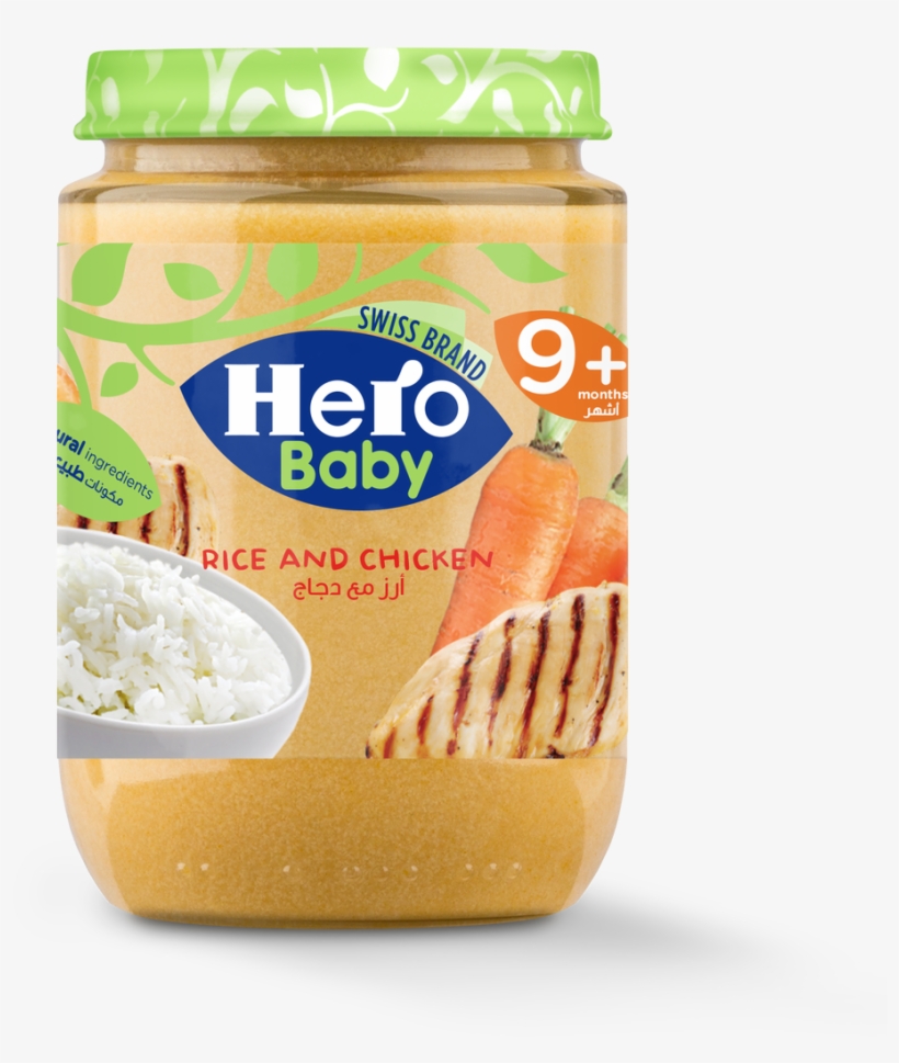 Rice And Chicken Jar 190 Gm / برطمان أرز ودجاج 190 - Hero Baby Food, transparent png download