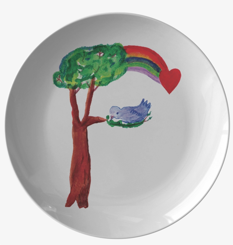 Bird In Tree Love Rainbow Dinnerware Plate - Plate, transparent png download
