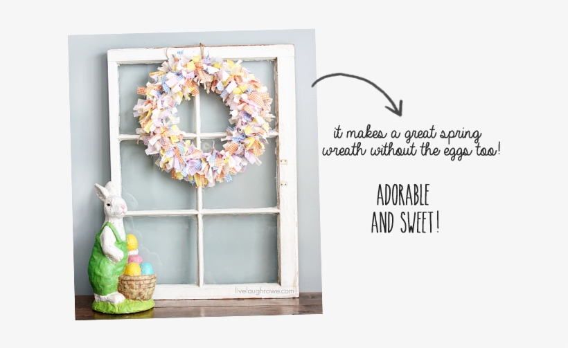 Scrap Fabric Spring Wreath With Livelaughrowe - Textile, transparent png download