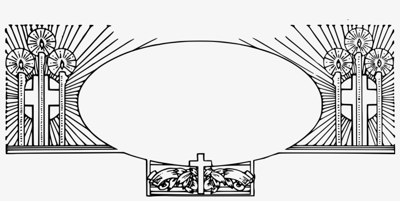 Cross Frame Clipart Svg Black And White - Bingkai Salib, transparent png download