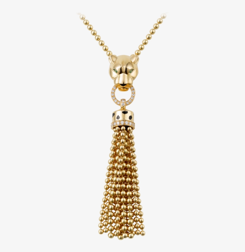Gold Chain Money Sign Transparent - Cartier Panther Tassel Necklace, transparent png download