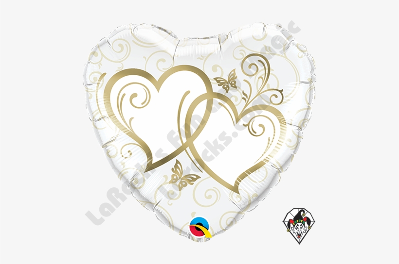 Qualatex 18 Inch Heart Entwined Hearts Gold Foil Balloon - Qualatex 36 ...
